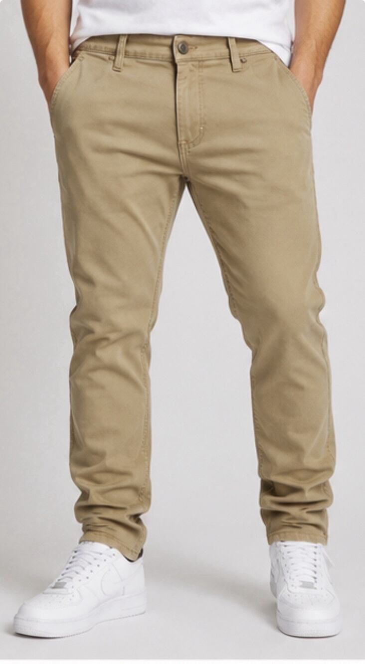 Fried Denim Slim Fit Khaki Pants Men’s 38x32 Stretch Casual 5 Pocket Tan